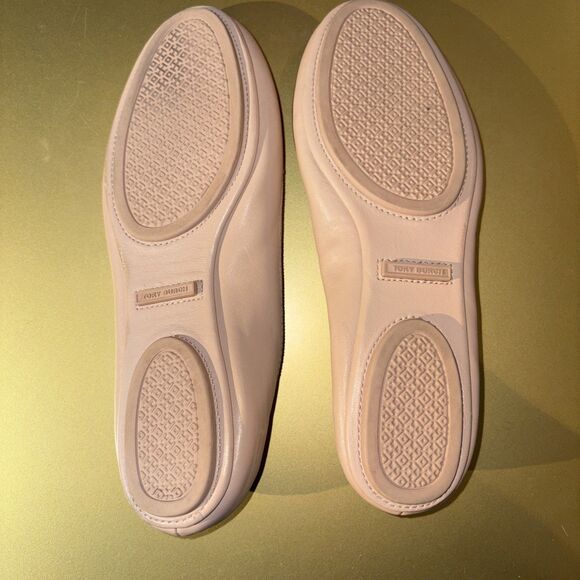 Tory Burch Minnie Travel Ballet Flats  Nude Pink/Tan Size 7.5M Great Condition. - Picture 6 of 12